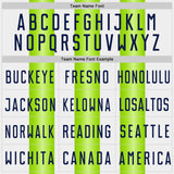 Custom White Navy-Neon Green Gradient Vertical Stripe Argentina Style Sublimation Soccer Uniform Jersey