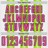 Custom White Pink Neon Green-Black Gradient Vertical Stripe Argentina Style Sublimation Soccer Uniform Jersey