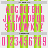 Custom White Pink-Neon Green Gradient Vertical Stripe Argentina Style Sublimation Soccer Uniform Jersey