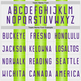 Custom White Purple-Neon Green Gradient Vertical Stripe Argentina Style Sublimation Soccer Uniform Jersey