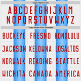 Custom White Red-Powder Blue Gradient Vertical Stripe Argentina Style Sublimation Soccer Uniform Jersey