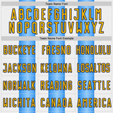 Custom White Gold Powder Blue-Navy Gradient Vertical Stripe Argentina Style Sublimation Soccer Uniform Jersey
