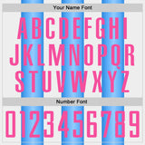 Custom White Pink-Powder Blue Gradient Vertical Stripe Argentina Style Sublimation Soccer Uniform Jersey