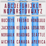 Custom White Crimson-Powder Blue Gradient Vertical Stripe Argentina Style Sublimation Soccer Uniform Jersey