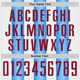 Custom White Crimson-Powder Blue Gradient Vertical Stripe Argentina Style Sublimation Soccer Uniform Jersey