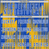 Custom Gold Thunder Blue-White Gradient Stripe Colombia Sublimation Soccer Uniform Jersey