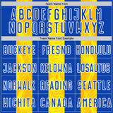 Custom Light Yellow Thunder Blue-White Vertical Stripe Colombia Sublimation Soccer Uniform Jersey