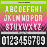 Custom Neon Green White Pink-Black Gradient V Stripe Sublimation Soccer Uniform Jersey