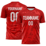 Custom Red-White Brush Stroke Splatter England Style Sublimation Soccer Uniform Jersey