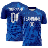 Custom Royal White-Blue Brush Stroke Splatter England Style Sublimation Soccer Uniform Jersey