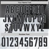Custom Black Gray-White Geometric Diagonal Block Halftone Grid Sublimation Soccer Uniform Jersey