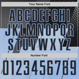 Custom Black Gray-Light Blue Geometric Diagonal Block Halftone Grid Sublimation Soccer Uniform Jersey