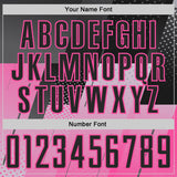 Custom Black Gray-Pink Geometric Diagonal Block Halftone Grid Sublimation Soccer Uniform Jersey
