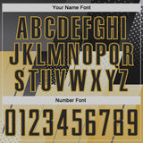 Custom Black Gray-Old Gold Geometric Diagonal Block Halftone Grid Sublimation Soccer Uniform Jersey