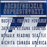 Custom Navy Blue-White Geometric Diagonal Block Halftone Grid Sublimation Soccer Uniform Jersey