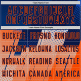 Custom Navy Blue-Orange Geometric Diagonal Block Halftone Grid Sublimation Soccer Uniform Jersey