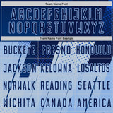 Custom Navy Blue-Light Blue Geometric Diagonal Block Halftone Grid Sublimation Soccer Uniform Jersey