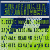 Custom Navy Blue-Neon Green Geometric Diagonal Block Halftone Grid Sublimation Soccer Uniform Jersey