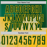 Custom Green-Gold Geometric Diagonal Block Halftone Grid Sublimation Soccer Uniform Jersey