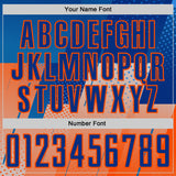 Custom Royal Blue-Orange Geometric Diagonal Block Halftone Grid Sublimation Soccer Uniform Jersey