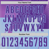 Custom Purple-Light Blue Geometric Diagonal Block Halftone Grid Sublimation Soccer Uniform Jersey