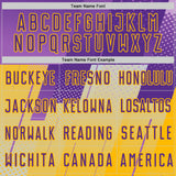 Custom Purple-Gold Geometric Diagonal Block Halftone Grid Sublimation Soccer Uniform Jersey