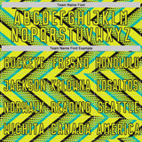 Custom Neon Yellow Black-Aqua Geometric Chevron Halftone Dot Australia Style Sublimation Soccer Uniform Jersey