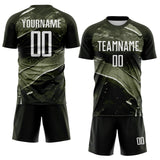 Custom Brown-White Flowing Wave Sublimation Soccer Uniform Jersey