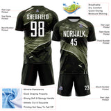 Custom Brown-White Flowing Wave Sublimation Soccer Uniform Jersey