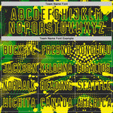 Custom Black Light Yellow-Grass Green Paint Splatter Halftone Dot Sublimation Soccer Uniform Jersey