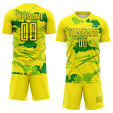 Custom Light Yellow Grass Green Neon Green-Black Paint Splatter Halftone Dot Australia Style Sublimation Soccer Uniform Jersey
