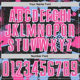 Custom Black Pink Light Blue-White Paint Splatter Halftone Dot Sublimation Soccer Uniform Jersey