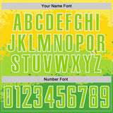 Custom Neon Green Light Yellow-White Watercolor Gradient Splatter Australia Style Sublimation Soccer Uniform Jersey