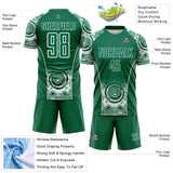 Custom Kelly Green-White Australia Kangaroo Aboriginal Dot Art Australia Kangaroo Sublimation Soccer Uniform Jersey