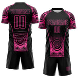 Custom Black-Pink Australia Kangaroo Aboriginal Dot Art Australia Kangaroo Sublimation Soccer Uniform Jersey