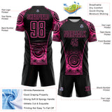 Custom Black-Pink Australia Kangaroo Aboriginal Dot Art Australia Kangaroo Sublimation Soccer Uniform Jersey