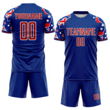 Custom Royal Red-White Australian Flag Country Map Sublimation Soccer Uniform Jersey