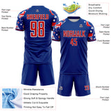 Custom Royal Red-White Australian Flag Country Map Sublimation Soccer Uniform Jersey
