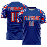 Custom Royal Red-White Australian Flag Country Map Sublimation Soccer Uniform Jersey