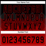 Custom Black Red 3D Pattern Gradient Square Shapes Two-Button Unisex Softball Jersey