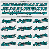Custom White Black Pinstripe Teal Two-Button Unisex Softball Jersey