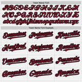 Custom White Black Pinstripe Crimson Two-Button Unisex Softball Jersey