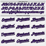 Custom White Black Pinstripe Purple Two-Button Unisex Softball Jersey