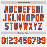 Custom White Royal Pinstripe Orange Two-Button Unisex Softball Jersey