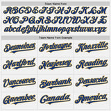 Custom White Royal Pinstripe Old Gold Two-Button Unisex Softball Jersey