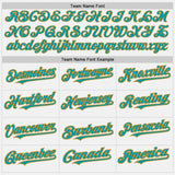 Custom White Teal Pinstripe Old Gold Two-Button Unisex Softball Jersey