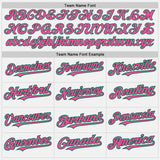 Custom White Kelly Green Pinstripe Pink Two-Button Unisex Softball Jersey