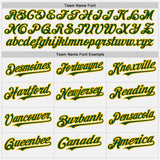 Custom White Gold Pinstripe Green Two-Button Unisex Softball Jersey