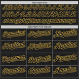 Custom Black Old Gold Pinstripe Old Gold Two-Button Unisex Softball Jersey