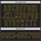 Custom Black Old Gold Pinstripe Old Gold Two-Button Unisex Softball Jersey